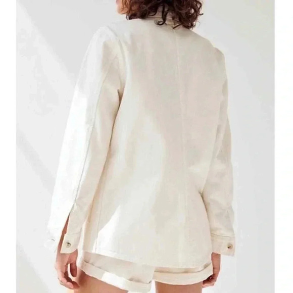 Aritzia Wilfred Free White Abigail chore coat Shacket Denim Jacket Size XS - Picture 4 of 13